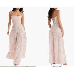 House of CB Sheer Serene Blush Full Length Back Corset Gown - worn only once